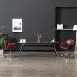  Okretna uredska stolica od umjetne kože smeđa | shoptok.hr