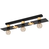 Eglo Bramerton stropna svjetiljka 3xE27, 81 cm, crna/drvo, 43751 | shoptok.hr
