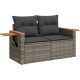 vidaXL set od 10 komada vrtne sofe s jastučićima Siva Poli ratan Akacija | shoptok.hr