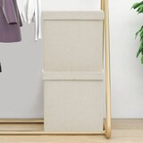 Furnova Zložljiv stolček s prostorom za shranjevanje 2 kosa kremno bel, (22060708) | Shoptok.si