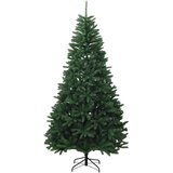  Umjetno božićno drvce srednje zeleno s kuglicama 210 cm - Srednje zelena Ø 106 x 210 cm s 300 LED dioda i crnim lopticama | shoptok.hr