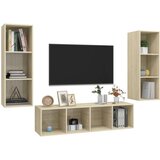 TV 3-dijelni set ormarića boja hrasta sonome od iverice | shoptok.hr