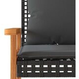  Vrtna klupa s jastukom crna od poliratana i drva bagrema | shoptok.hr