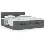 vidaXL Otomanski posteljni okvir z vzmetnicami siv 180x200 cm blago | Shoptok.si