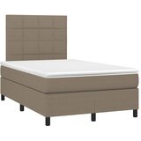  s oprugama i madracem LED smeđesivi 120x190cm od tkanine | shoptok.hr