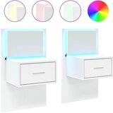 Maison Chic Stenski Dvo delni komplet Nočne omarice - Nočne mize z LED lučkami bela, (21688400) Cene