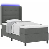  LED Box Spring Krevet Tamno siva 90 x 200 cm tkanina | shoptok.hr