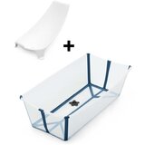 Stokke kad Flexi bath X-large Bundle z oporo za novorojenčka transparent blue | Shoptok.si