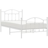  Metalni okvir kreveta uzglavlje i podnožje bijeli 100x190 cm | shoptok.hr