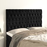  Uzglavlje Crno 144x7x118/128 cm Baršunasto | shoptok.hr