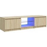 TV ormarić s LED svjetlima boja hrasta sonome 140x40x36 cm | shoptok.hr