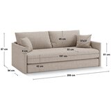Cosmopolitan Design Rožnata žametna raztegljiva sedežna garnitura 209 cm Shannon – | Shoptok.si