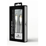 Gembird CC-USB2S-CM8PM-1.5M-W Premium silicon USB Type-C to 8-pins charging & data cable,1.5 m,White Cene