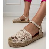 D/CEO Beige perforated espadrille sandals Santos | shoptok.hr