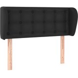  Uzglavlje s ušima crno 83x23x78/88 cm od umjetne kože | Eponuda.com