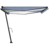  Tenda na ručno uvlačenje s LED svjetlom 400x350 cm plavo-bijela | shoptok.hr