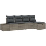 vidaXL 5 Delni Vrtni Kavč Set s Blazinami Siva Poli Ratan, (22093751) | Shoptok.si