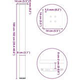 vidaXL Noge stolića za kavu 4 kom crne 100-102 cm čelik | shoptok.hr