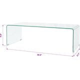  Stolić za kavu od kaljenog stakla 98 x 45 x 30 cm prozirni | Eponuda.com