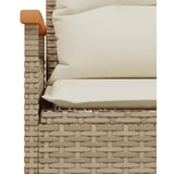  Vrtna klupa s jastucima 116 x 62,5 x 74 cm bež od poliratana | shoptok.hr