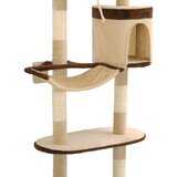  Zidna penjalica za mačke sa stupovima za grebanje od sisala 194 cm bež/smeđa | shoptok.hr
