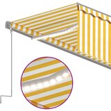 Tenda Avtomatska tenda s senčilom LED + senzor 5x3 m rumena in bela | Shoptok.si