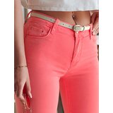 DStreet Spodnie damskie skinny z paskiem VIVASKIN jasnoróżowe | shoptok.hr