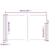  Bočna tenda na uvlačenje smeđa 100x500 cm | shoptok.hr