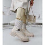 Gemre Beige ankle boots with decorative quilting Brembo | ePonuda.com