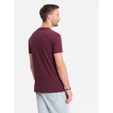 Ombre Men's Streetstyle cotton t-shirt with pocket print - maroon | shoptok.hr