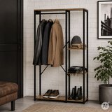  Samostojeći stalak za kapute s policama za hodnik za odjeću i obuću, loft, svijetli hrast ModernHome Slike
