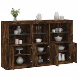 vidaXL Komoda s LED svjetlima boja dimljenog hrasta 162x37x100 cm | shoptok.hr