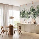  Foto tapeta - Jungle and green plume - large tropical leaves on a white background 300x210 | shoptok.hr