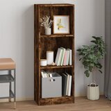  The Living Store Knjižna omara 3-nadstropna dim. hrast 40x24x109 cm inženir. les - Knjižna Omara, (21431528) Cene