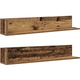 vidaXL Zidne police 2 kom Staro drvo 100x16,5x16,5cm Konstruirano drvo | shoptok.hr