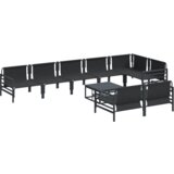 vidaXL Vrtna sedežna garnitura 9 pcs Antracitna Jeklo | Shoptok.si