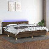  Krevet box spring s madracem LED tamnosmeđi 200x200 cm tkanina | shoptok.hr