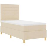  LED Box Spring Krevet s madracem Krema 90 x 190 cm tkanina | shoptok.hr