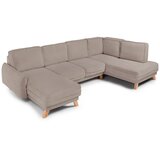 Bonami Selection Smeđe-siva sklopiva/s prostorom za odlaganje kutna garnitura od samta (s desnim kutom/u obliku slova "U") Tori – | shoptok.hr