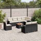  9-dijelni set vrtnih sofa s jastucima crni od poliratana Crna 62 x 62 x 69 cm Cijene