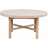 Rowico Okrogla mizica s keramično ploščo v naravni barvi 90x90 cm Marsden –