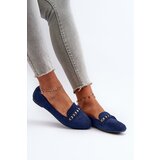 Boto Shiny Women's Moccasins with Chain Navy Aredilla | shoptok.hr