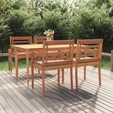 The Living Store Vrtna jedilna garnitura 5-delna z blazinami trdna tikovina - Vrtna Jedilna Garnitura, (21467973) | Shoptok.si