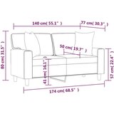  Dvosjed s ukrasnim jastucima boja crna 140 cm umjetna koža | shoptok.hr