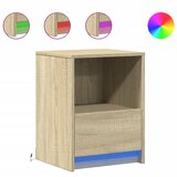 vidaXL Noćni ormarići s LED svjetlima 2 kom boja hrasta sonome | shoptok.hr