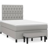 vidaXL Box spring postelja z vzmetnico svetlo siva 120x190 cm blago Cene