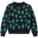 name it Pulover 'Siberry' mornarska / žad / bela | Shoptok.si