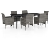  7-dijelni vrtni blagovaonski set s jastucima sivo-crni | shoptok.hr