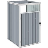 vidaXL Lopa za smetnjak siva 72x81x121 cm jeklo | Shoptok.si