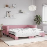  Dnevni krevet na razvlačenje ružičasti 100 x 200 cm baršunasti | shoptok.hr